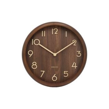 Dizajnové nástenné hodiny Karlsson 6021DW hnedé,priemer 30 cm