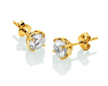 Hot Diamonds Jemné pozlátené náušnice kôstky s topásami a diamantmi Gemstone DE834