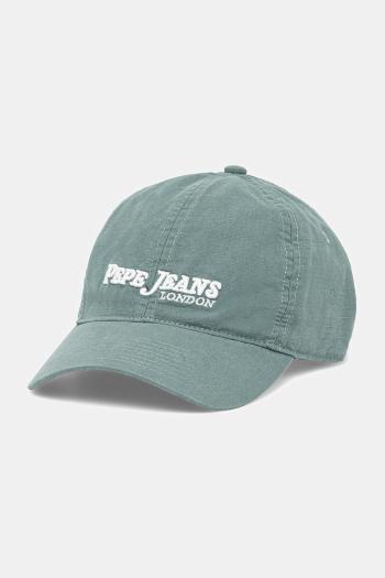 Bavlnená šiltovka Pepe Jeans zelená farba, s nášivkou, PM040571