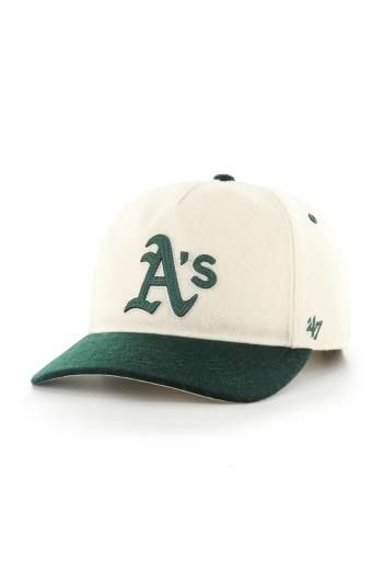 Bavlnená šiltovka 47 brand MLB Oakland Athletics béžová farba, s nášivkou, B-CHSHT18WIP-NT