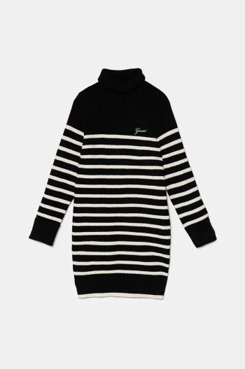 Dievčenské šaty Guess čierna farba, mini, rovný strih, J4BK03 Z3FU0
