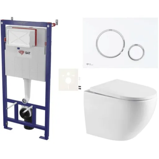 Závesný wc set do ľahkých stien / predstenová SAT SIKOSSTOR6776K