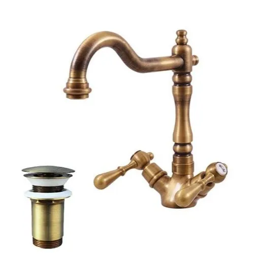 RAV SLEZÁK Morava umývadlová batéria s clic-clacom stará mosadz mk421.5/8sm MK421.58SM