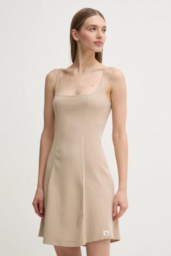 Šaty Calvin Klein Jeans béžová farba, mini, áčkový strih, J20J225269