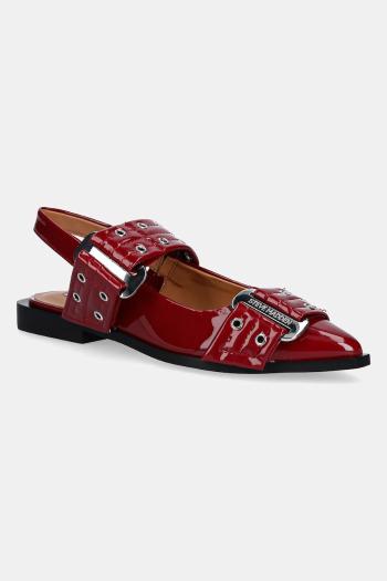 Baleríny Steve Madden Grand Ave červená farba, s otvorenou pätou, SM11003257