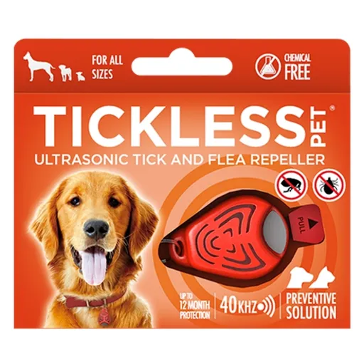 TICKLESS PET Ultrazvukový odpudzovač kliešťov a bĺch pre psov farba orange 1 kus