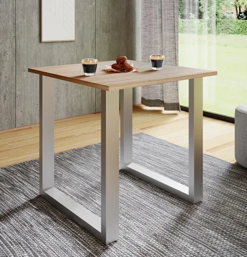 VCM Jídelní stůl Xona 80x80 U-nohy, dub sonoma