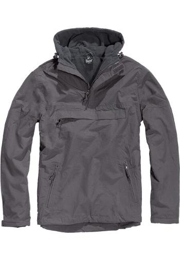 Brandit Fleece Pull Over Windbreaker charcoal - M