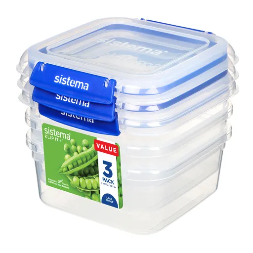 Sistema Set 3 ks vodotesných krabičiek na potraviny KLIP IT PLUS 2 klipy 1,15 l