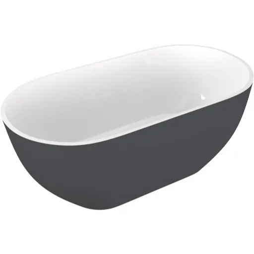 Polysan Reduta voľne stojaca vaňa 171x81 cm liaty mramor ľavá aj pravá biela/antracit bilá/antracit 71842.52