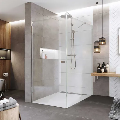 Mereo Pivotový sprchový kút, Novea, obdĺžnik, 90x100 cm, chróm ALU, sklo Číre, dvere L/P a pevný diel CK13923Z