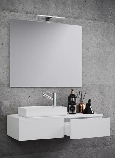 VCM 3dílná umyvadlová skříňka Gudas se zrcadlem, bílá