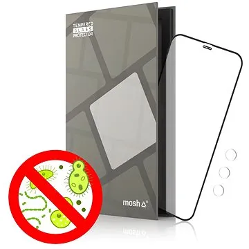 Tempered Glass Protector Antibacterial na iPhone 12 Pro Max, Čierne + sklo na kameru (TGA-IP12PM-BL)