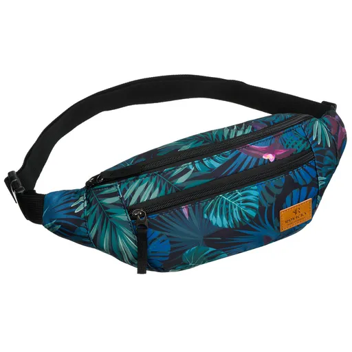 Dámska kapsička z polyesteru s rastlinným vzorom na nastaviteľnom remienku