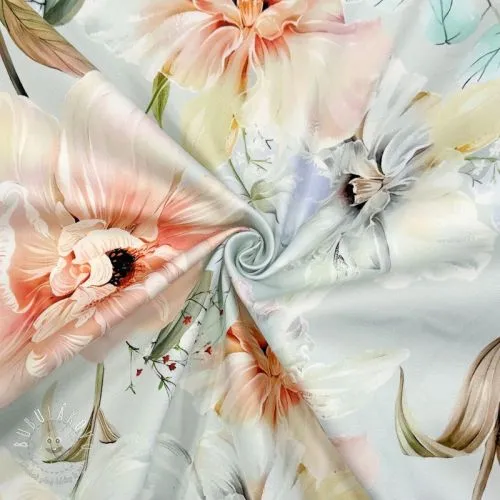 Bavlnená látka SATIN Oahu green digital print