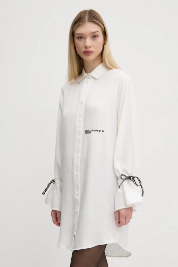 Šaty Karl Lagerfeld Jeans béžová farba, mini, rovný strih, A1W13003