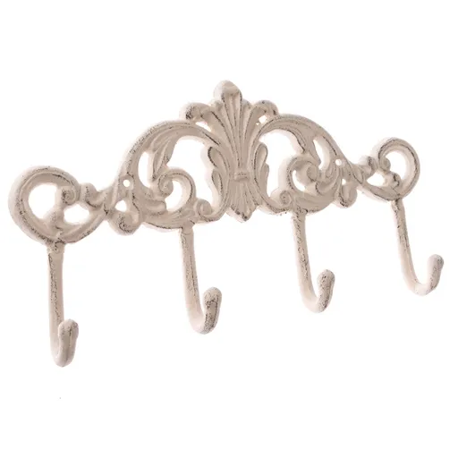 Liatinový vešiak Bodeguita biela, 15 x 31 cm