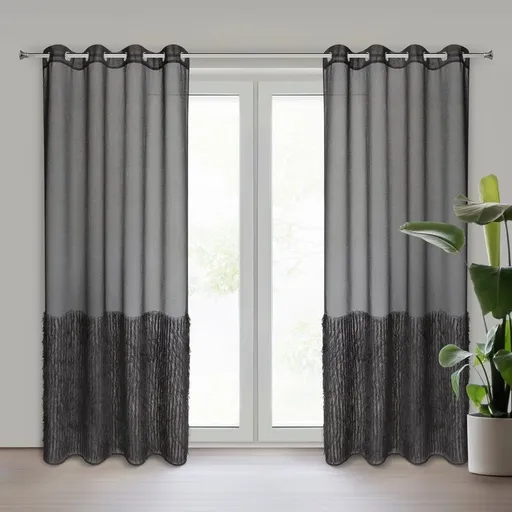 ArtFir Záclona MARGARET 2 K | čierna 140 x 250 cm