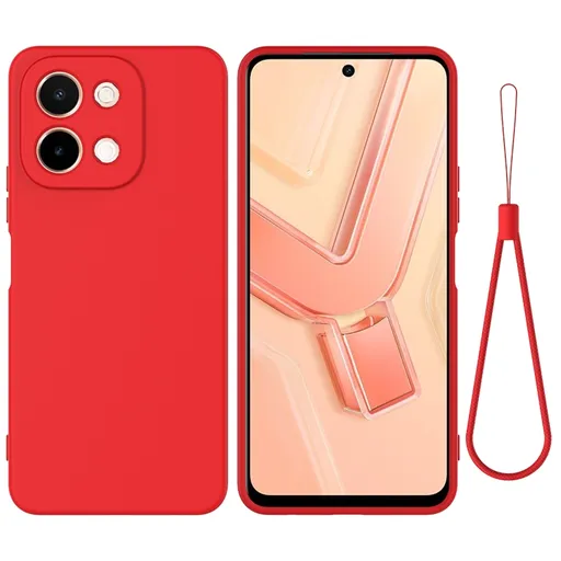 RUBBER Ochranný obal pre Vivo Y28 červený