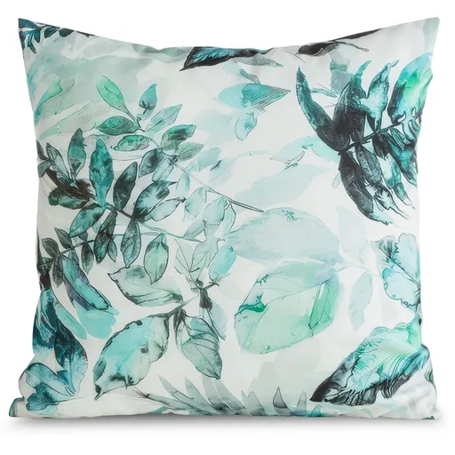 ArtFir Obliečka na vankúš GARDEN 2 | biela/tyrkysová 45 x 45 cm