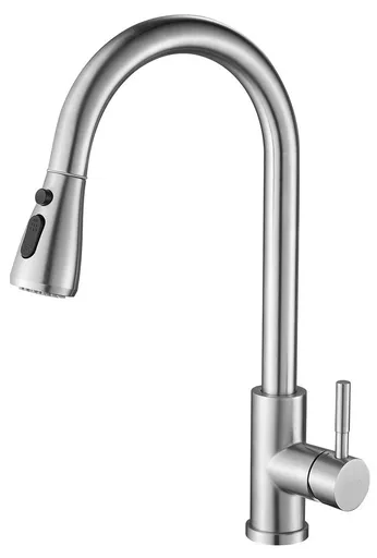 SAPHO SAPHO - MIKELA stojánkova drezová batéria s výsuvnou sprškou, nikel 1106-30NK