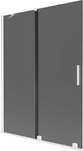MEXEN/S - Velar dvojkrídlová posuvná vaňová zástena 130 x 150, grafit, biela 896-130-000-41-20