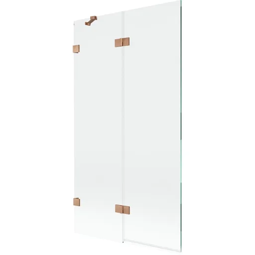 MEXEN/S - Lunar vaňová zástena 2-krídlová ľavá 100 x 150, transparent, meď kartáčovaná 897-100-100-65-00-L