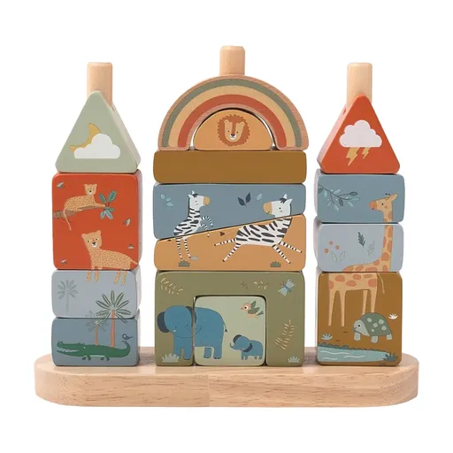 2KIDS TOYS Nasadzovanie kociek safari 16 kusov