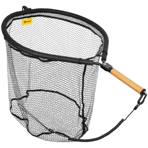 Fencl muškársky podberák king xxl natur s pogumovanou sieťou magnetický držiak a poistné lanko 68x54 cm