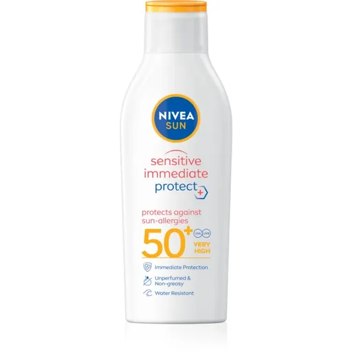 NIVEA SUN Sensitive Immediate mlieko na opaľovanie pre citlivú pokožku SPF 50+ 200 ml