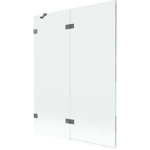 MEXEN/S - Lunar vaňová zástena 2-krídlová ľavá 130 x 150, transparent, grafit metal 897-130-100-95-00-L