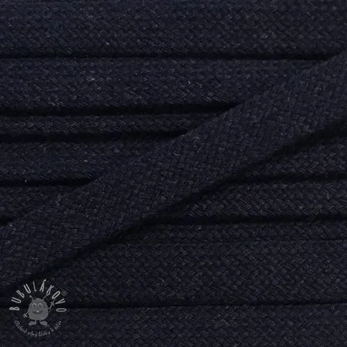 Bavlnená šnúra plochá 13 mm modrá temná