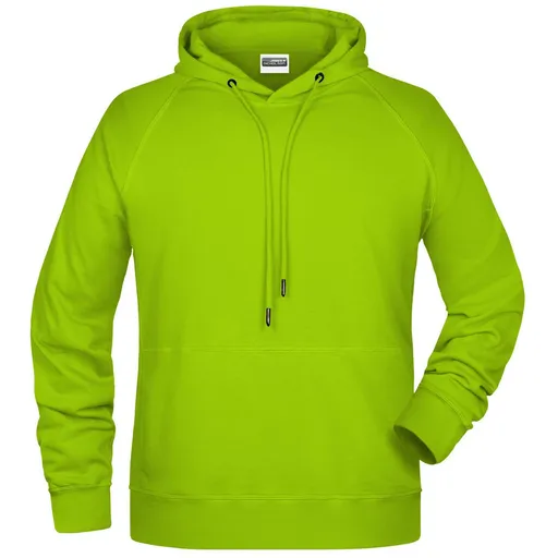 James & Nicholson (Daiber) Pánska mikina s kapucňou z biobavlny 8024 - Žlto-zelená | 5XL