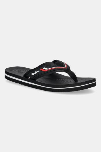 Šľapky Pepe Jeans WEST CLUB čierna farba, PMS70162