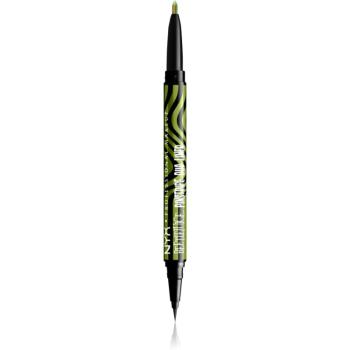 NYX Professional Makeup Beetlejuice Pinstripe Duo Liner očné linky 2 v 1 odtieň 03 Green Chrome 0,5 ml