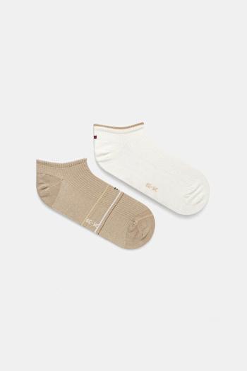 Ponožky Tommy Hilfiger 2-pak dámske, béžová farba, 701232978