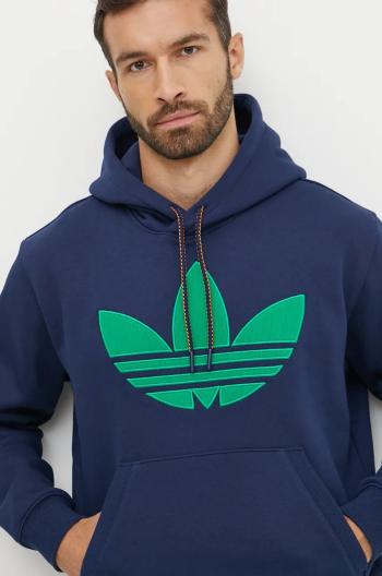 Mikina adidas Originals Hooded Sweat pánska, tmavomodrá farba, s kapucňou, s nášivkou, JN5968