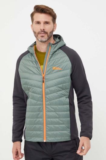 Športová bunda Jack Wolfskin Routeburn Pro Hybrid zelená farba