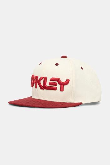 Šiltovka Oakley béžová farba, s nášivkou, FOS901496