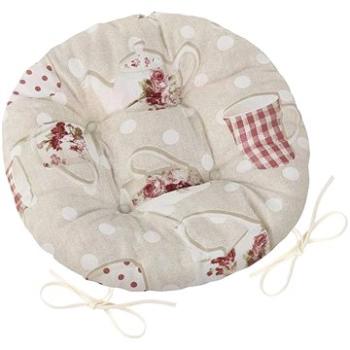 Bellatex EMA okrúhly prešívaný – priemer 40 cm – hrnček s kanvičkou (5161)