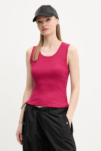 Bavlnený top Tommy Jeans ružová farba, DW0DW21369