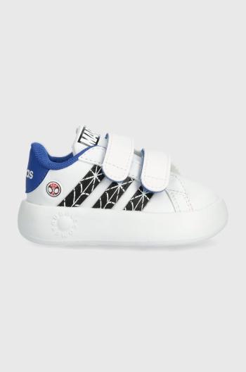 Detské tenisky adidas x Marvel, GRAND COURT SPIDER-MAN CF I biela farba