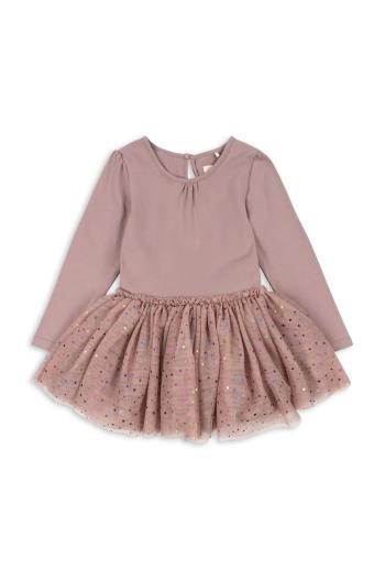 Dievčenské šaty Konges Sløjd FAIRY BALLERINA DRESS GRS béžová farba, mini, áčkový strih, KS101967