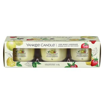 Yankee Candle Súprava votívnych sviečok v skle Iced Berry Lemonade 3 x 37 g