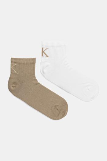 Ponožky Calvin Klein Jeans 2-pak pánske, béžová farba, 701231392