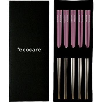 ECOCARE Kovové Sushi Paličky Box Silver-Pink 10 ks (0750122452132)