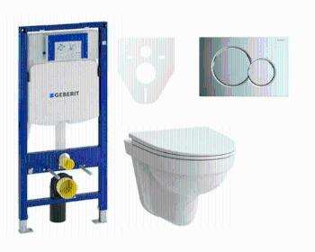 Cenovo zvýhodnený závesný WC set Geberit do ľahkých stien / predstenová montáž + WC Laufen Laufen Pro Nordic SIKOGES3H2
