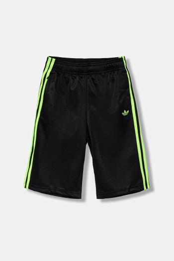 Detské krátke nohavice adidas Originals čierna farba, s nášivkou, nastaviteľný pás JV7791