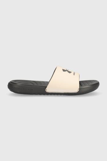 Šľapky Under Armour 3023772-101, dámske, béžová farba,