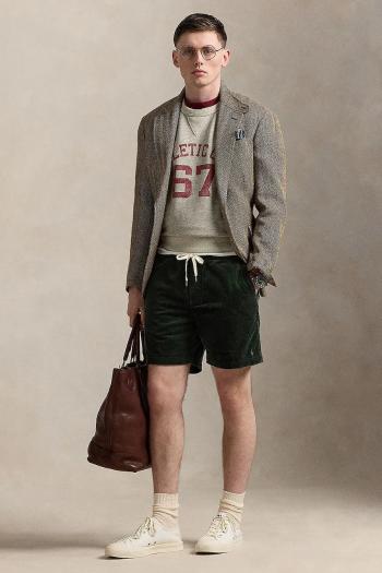 Štruksové šortky Polo Ralph Lauren tmavomodrá farba, 710800214